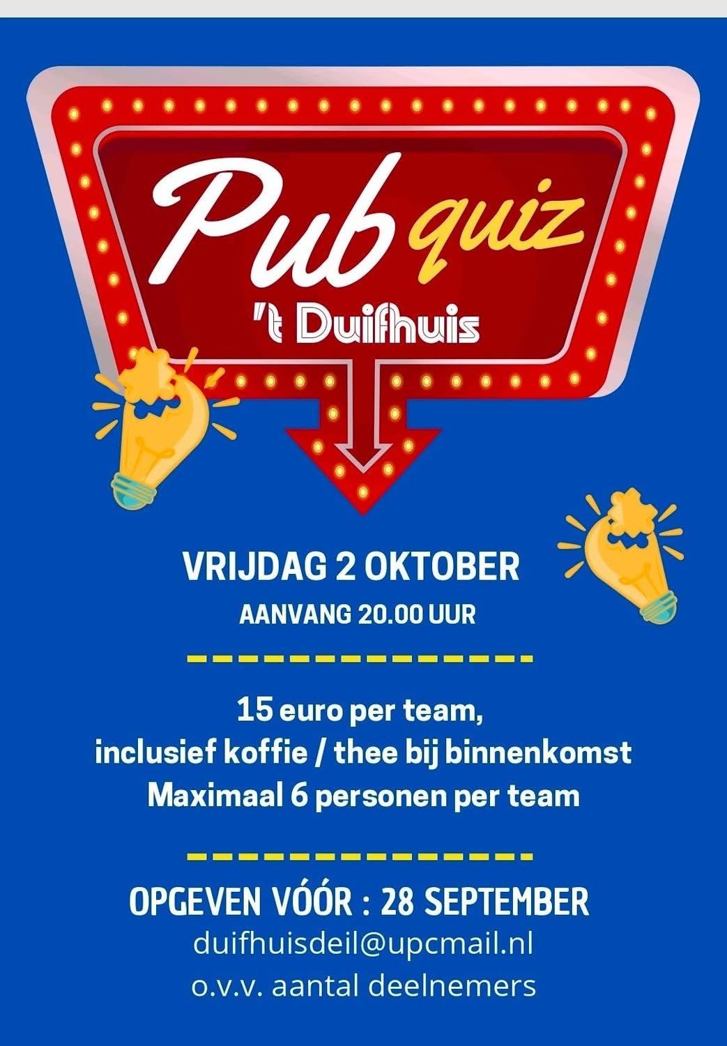 Pubquiz in 't Duifhuis