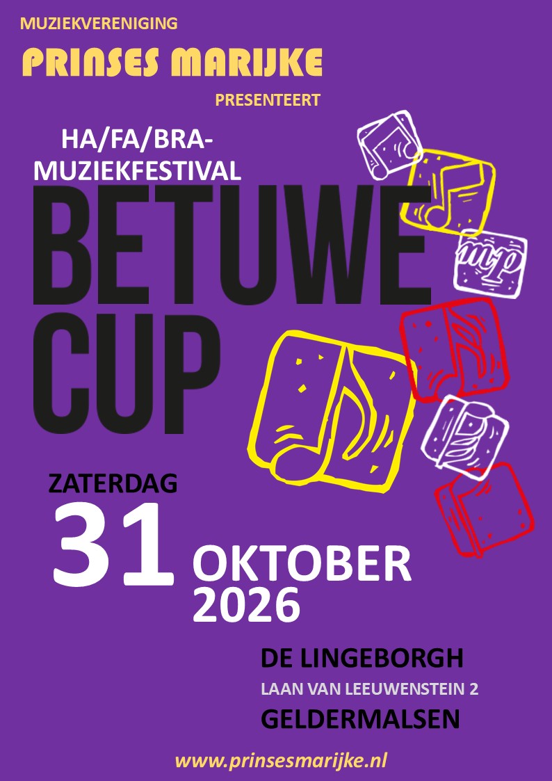 Fanfare-orkest De Volharding doet mee met de Betuwe Cup 2026
