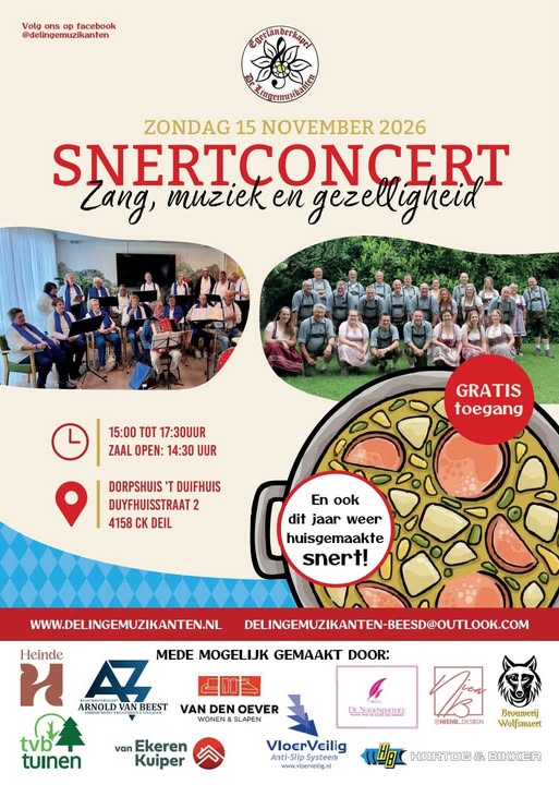 Zang, muziek en gezelligheid in 't Duifhuis!